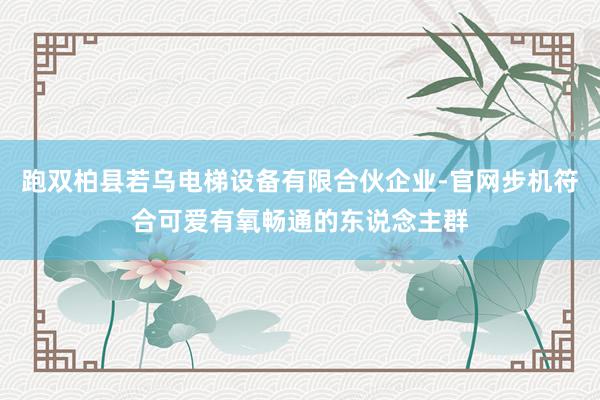 跑双柏县若乌电梯设备有限合伙企业-官网步机符合可爱有氧畅通的东说念主群